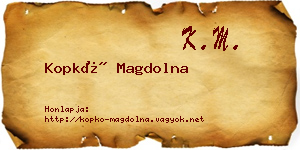 Kopkó Magdolna névjegykártya
