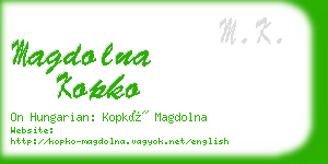 magdolna kopko business card